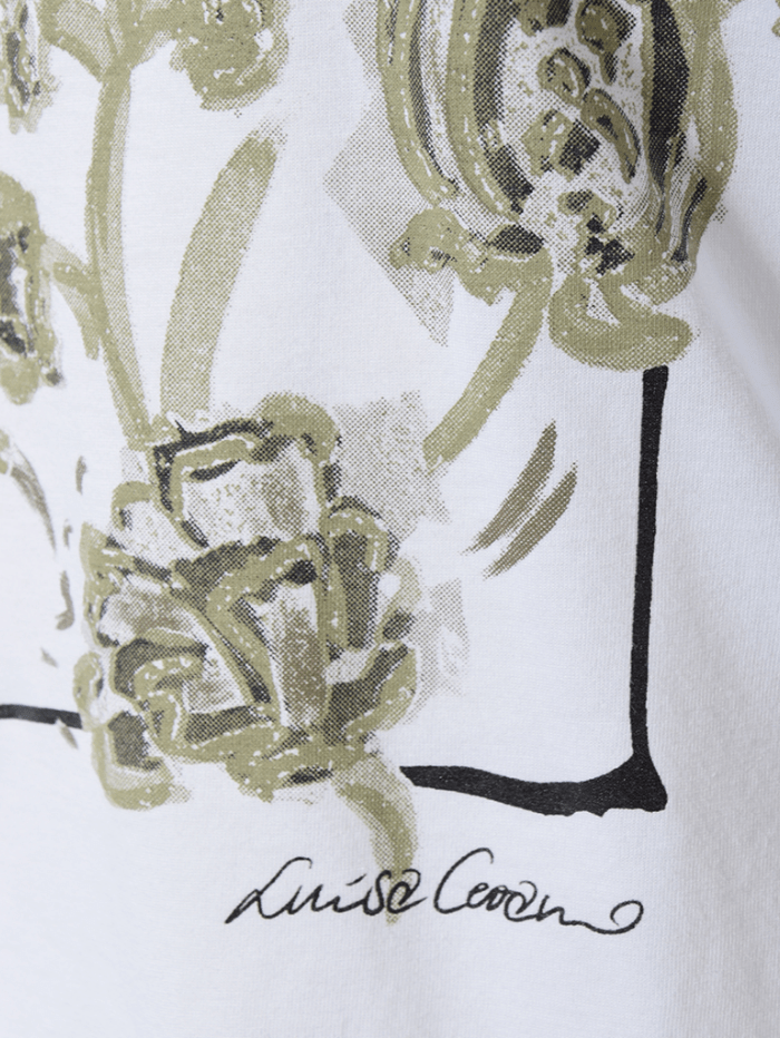 Luisa Cerano Tops Luisa Cerano White T Shirt With Floral Print 338732/7663 0100 izzi-of-baslow