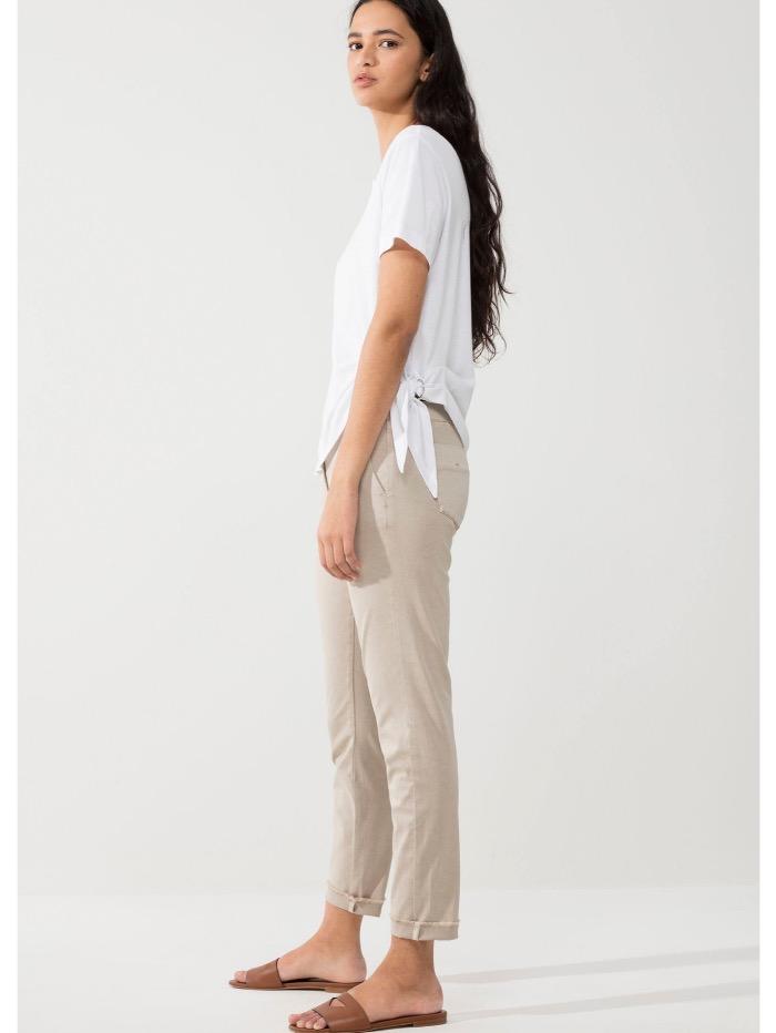 Luisa Cerano Tops Luisa Cerano White T Shirt with Tie Side 338734/7472 0100 izzi-of-baslow