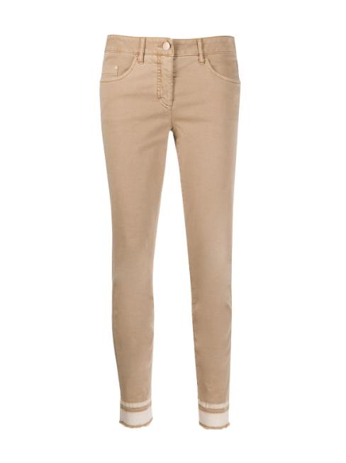 Luisa Cerano Trousers Luisa Cerano Beige Slim Fit Trousers With Dipped Hem 618132/1883 izzi-of-baslow