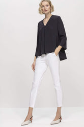 Luisa Cerano Trousers Luisa Cerano Slim Fit Trousers With Elasticated Waist White 618164/1883 izzi-of-baslow