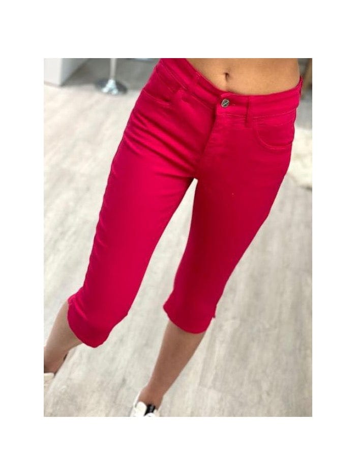 Mac Jeans Jeans Mac Dream Capri Cropped Jeans 5469 0355 444R Dark Pink Denim izzi-of-baslow