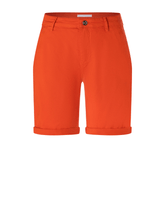 Chino Shorts by Mac Jeans in a light brick red colour, elastic and soft with a turned up look izzi-of-baslow