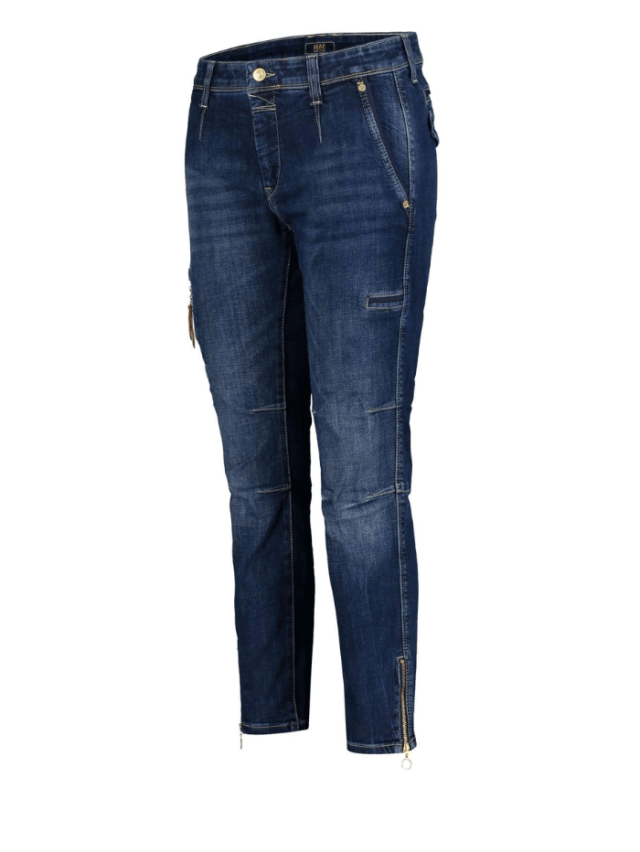 Mac Jeans Trousers:Jeans Mac RICH Cargo Dark Blue Wash Denim Jeans 2377 0389L D671 izzi-of-baslow