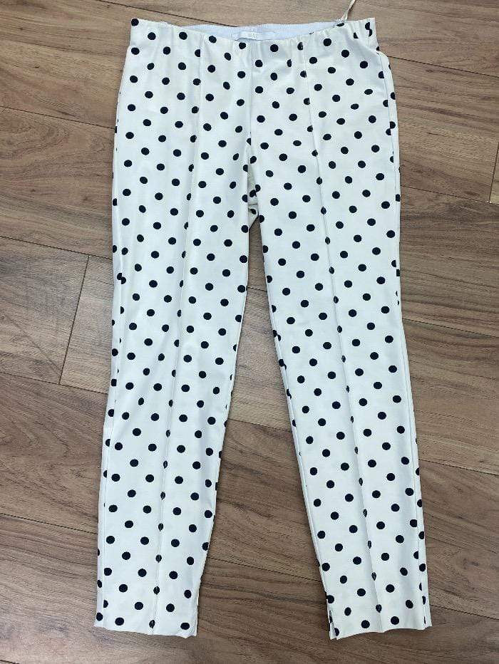 Mac Jeans Trousers Mac Anna Summer 5289 0123 White With Black Spot Pull On Trousers 010B izzi-of-baslow