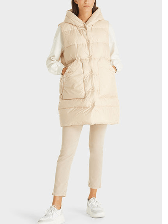 Marc Cain Additions Coats and Jackets Marc Cain Additions Champagne Soft Bisque Padded Gilet TA 37.05 W04 COL 612 izzi-of-baslow
