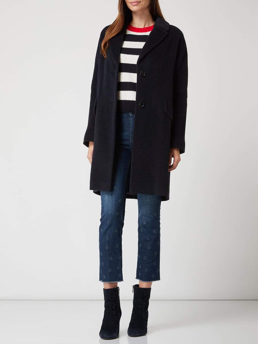 Marc Cain Additions Coats and Jackets Marc Cain Additions Soft Black Coat MA 11.18 W06 izzi-of-baslow