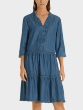 Marc Cain Additions Dress Marc Cain Additions Blue Denim Frill Dress SA 21.02 D02 Col 355 izzi-of-baslow