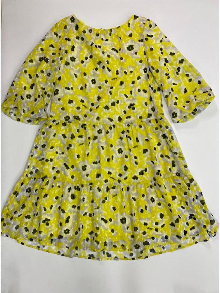 Marc Cain Additions Dresses Marc Cain Additions Pretty Tiered Lemon Flower Dress QA 21.23 W35 422 izzi-of-baslow