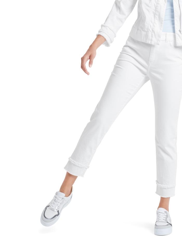 Marc Cain Additions Jeans Marc Cain Additions White Jeans With Fringed Detail QA 82.03 D20 100 izzi-of-baslow