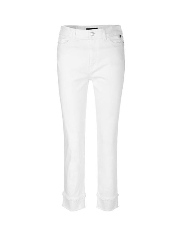 Marc Cain Additions Jeans Marc Cain Additions White Jeans With Fringed Detail QA 82.03 D20 100 izzi-of-baslow