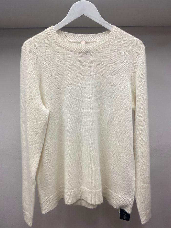 Marc Cain Additions Knitwear Marc Cain Additions Wool Cashmere Blend Cream Jumper 110 PA 41.13 M84 izzi-of-baslow