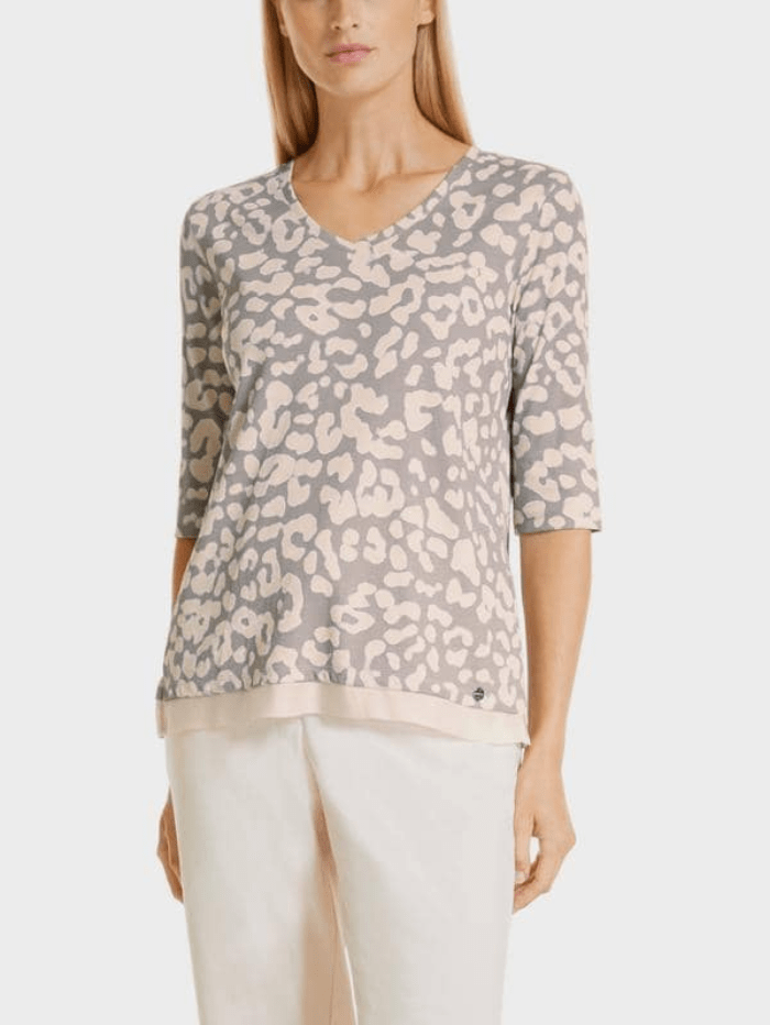 Marc Cain Additions Tops Marc Cain Additions Animal Print T Shirt SA 48.08 J16 Col 804 izzi-of-baslow