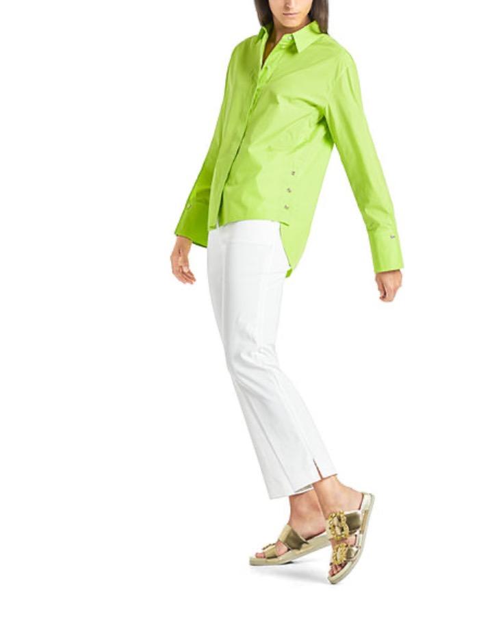 Marc Cain Additions Tops Marc Cain Additions Lime Green Cotton Shirt QA 51.06 W91 534 izzi-of-baslow