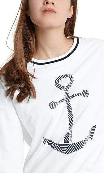 Marc Cain Additions Tops Marc Cain Additions Nautical White Sweatshirt NA 44.04 J14 izzi-of-baslow