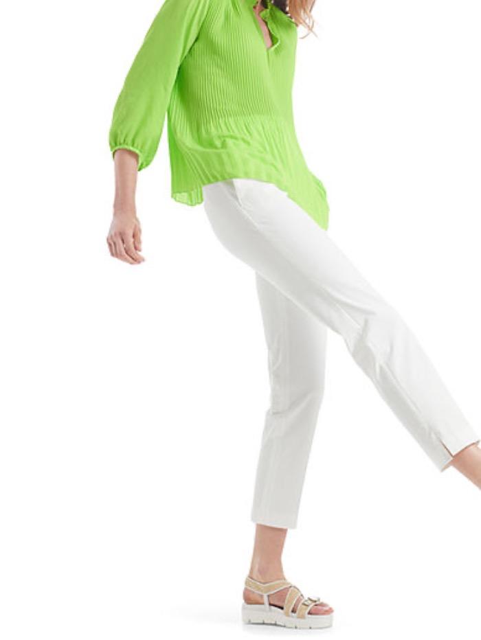 Marc Cain Additions Tops Marc Cain Additions Vibrant Green Pleated Blouse QA 51.08 W39 534 y izzi-of-baslow
