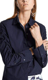 Marc Cain Additions Tops Marc Cain Sports  Blouse Space Blue LS 51.03 W82 izzi-of-baslow