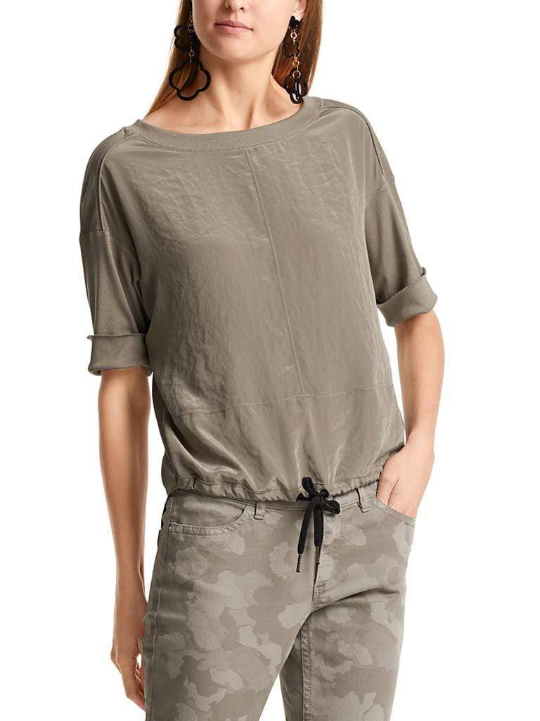 Marc Cain Additions Tops Marc Cain Sports Top Mixed Materials LS 55.17 J67 Khaki izzi-of-baslow