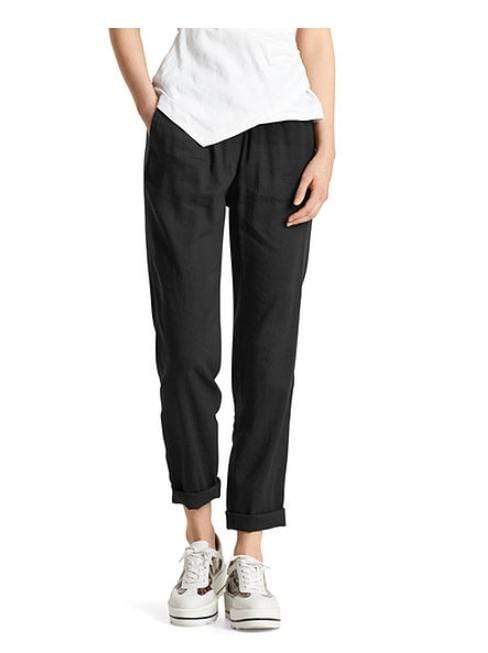 Marc Cain Additions Trousers Marc Cain Collections Loose Trousers In Linen Blend Black LC 81.59 W47 izzi-of-baslow