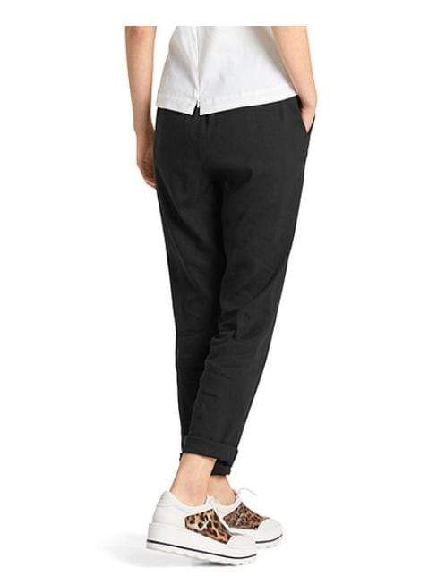 Marc Cain Additions Trousers Marc Cain Collections Loose Trousers In Linen Blend Black LC 81.59 W47 izzi-of-baslow
