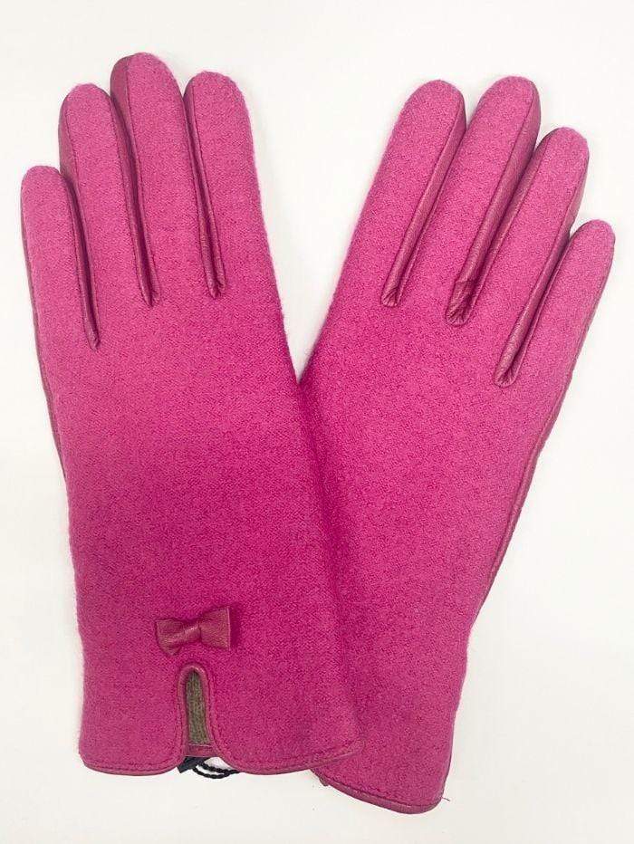Marc Cain Collections Accessories Marc Cain Collections Pink Bow Gloves MC F1.03 L82 izzi-of-baslow