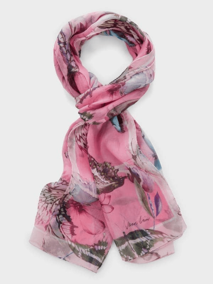 Marc Cain Collections Accessories One Size Marc Cain Collections Pink Printed Scarf SC B4.15 Z17 COL 252 izzi-of-baslow