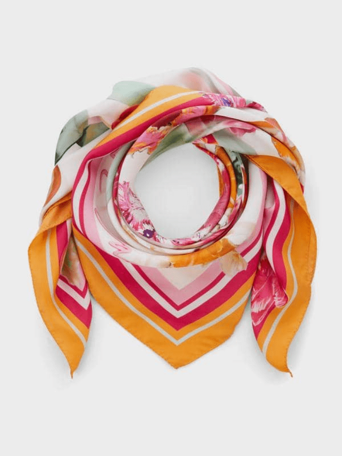 Marc Cain Collections Accessories One Size Marc Cain Collections Pretty Silk Tulip Print Scarf SC B1.04 Z11 253 izzi-of-baslow