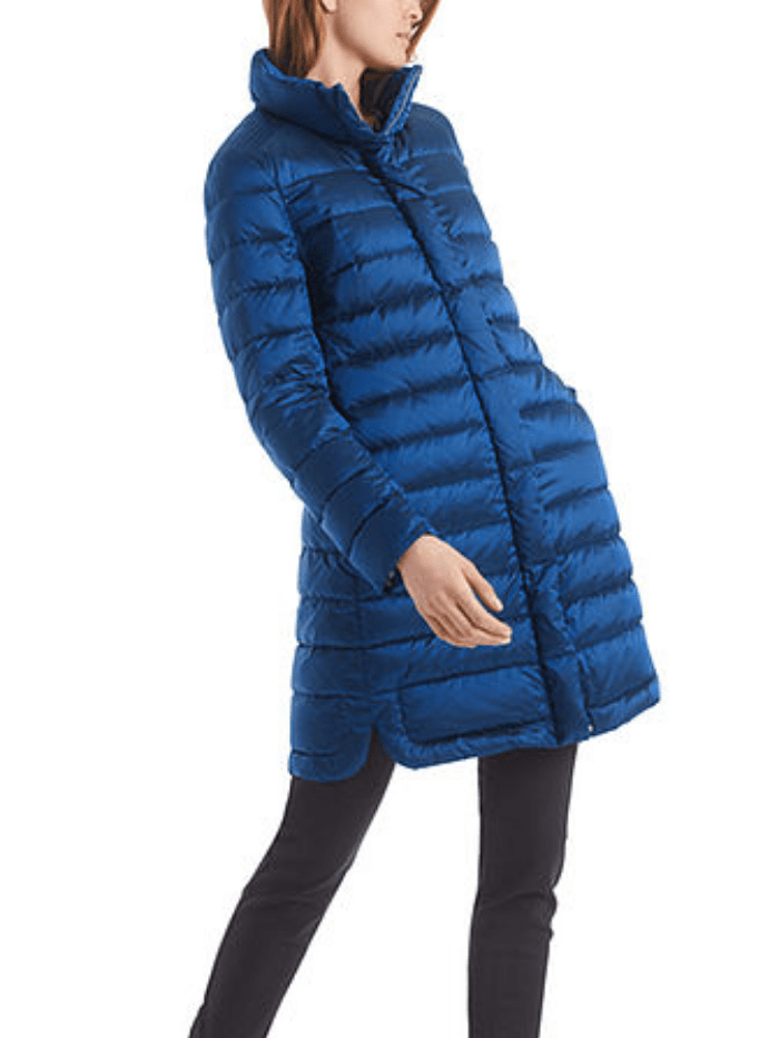 Marc Cain Collections Coats and Jackets 1 / 366 Marc Cain Collections Blue Shimmering Down Coat RC 11.02 W74 COL 366 izzi-of-baslow