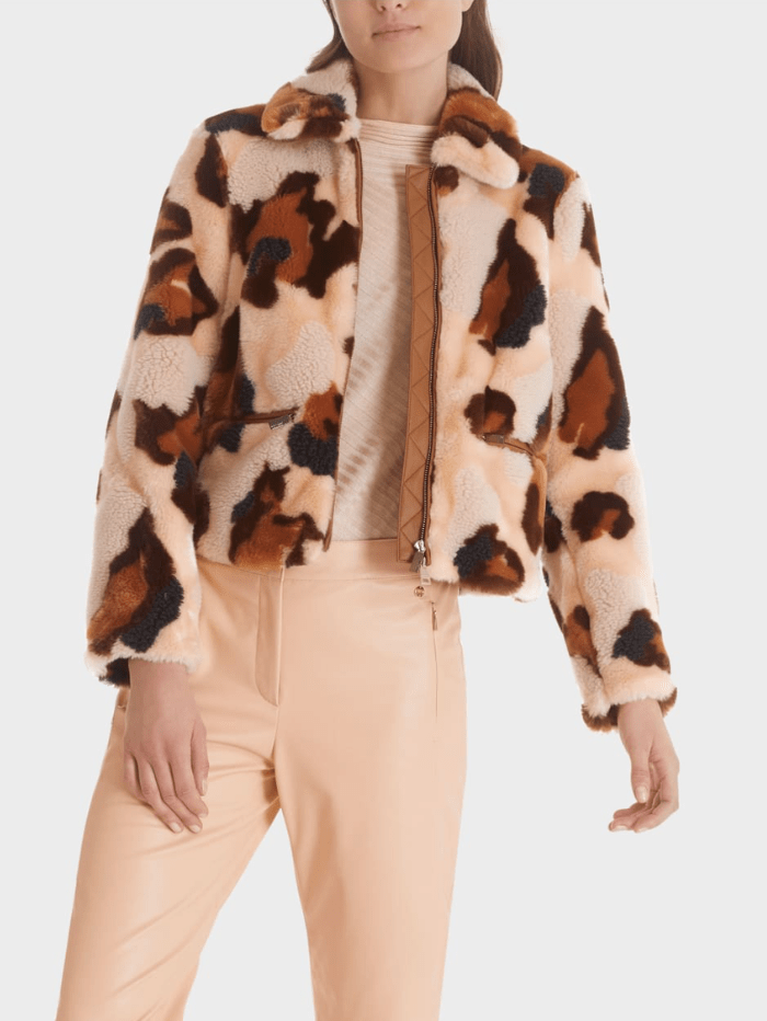 Marc Cain Collections Coats and Jackets Marc Cain Collections Animal Print Teddy Coat TC 12.05 W82 COL 209 izzi-of-baslow