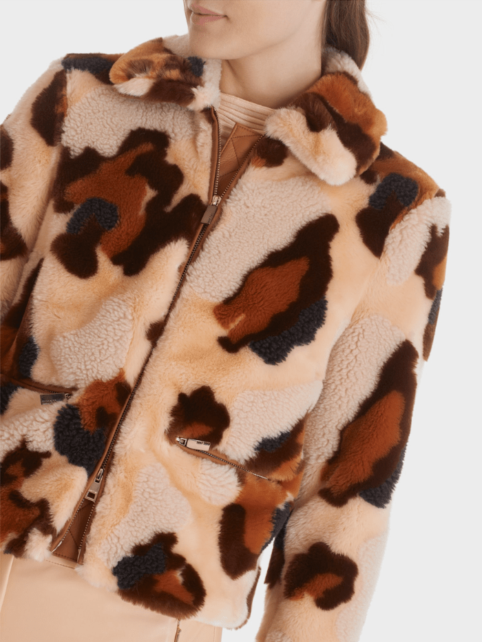Marc Cain Collections Coats and Jackets Marc Cain Collections Animal Print Teddy Coat TC 12.05 W82 COL 209 izzi-of-baslow