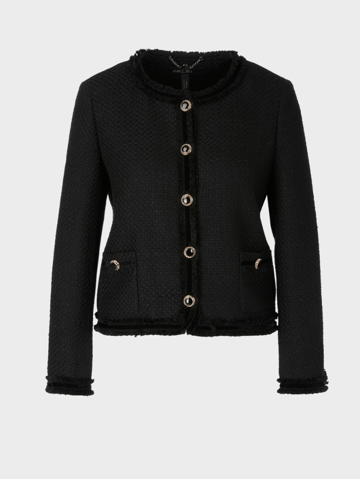 Marc Cain Collections Coats and Jackets Marc Cain Collections Black Tweed Style Jacket TC 31.24 W35 COL 900 izzi-of-baslow