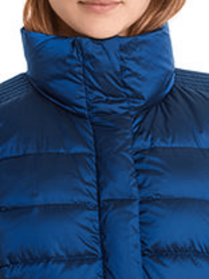 Marc Cain Collections Coats and Jackets Marc Cain Collections Blue Shimmering Down Coat RC 11.02 W74 COL 366 izzi-of-baslow