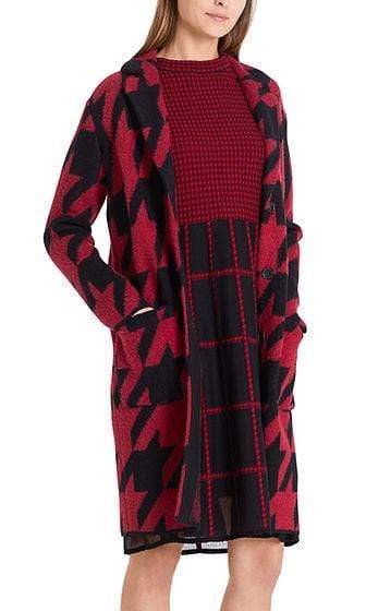Marc Cain Collections Coats and Jackets Marc Cain Collections Knitted Houndstooth Coat PC 11.11 M17 izzi-of-baslow