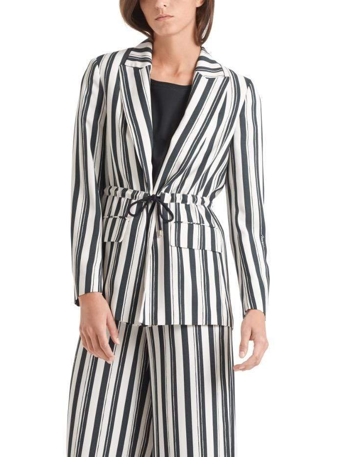 Marc Cain Collections Coats and Jackets Marc Cain Collections Navy Striped Jacket QC 34.21 W63 395 izzi-of-baslow