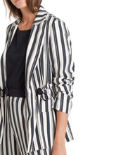 Marc Cain Collections Coats and Jackets Marc Cain Collections Navy Striped Jacket QC 34.21 W63 395 izzi-of-baslow