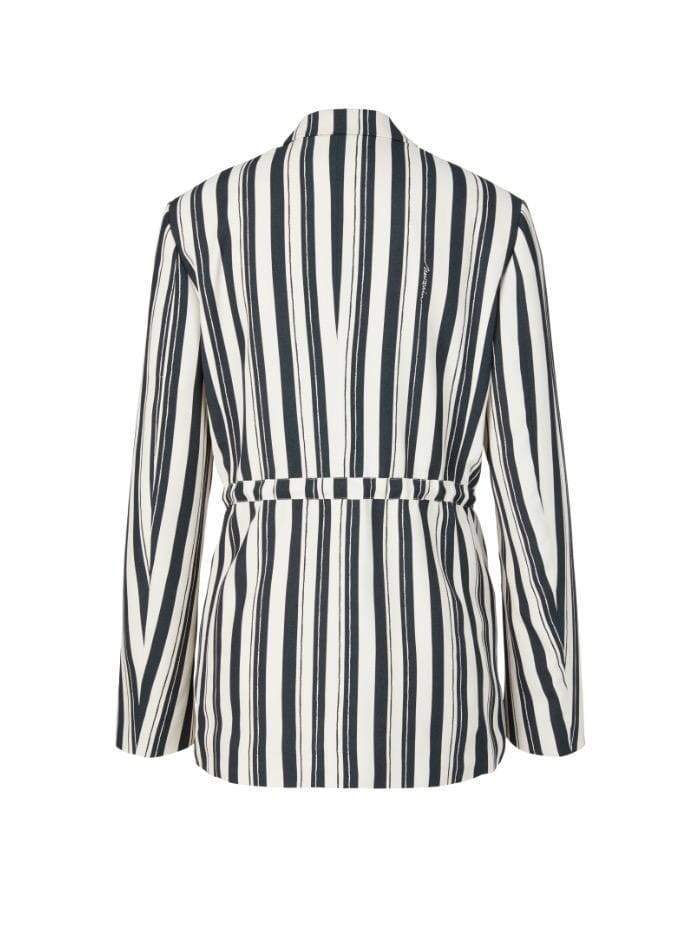 Marc Cain Collections Coats and Jackets Marc Cain Collections Navy Striped Jacket QC 34.21 W63 395 izzi-of-baslow