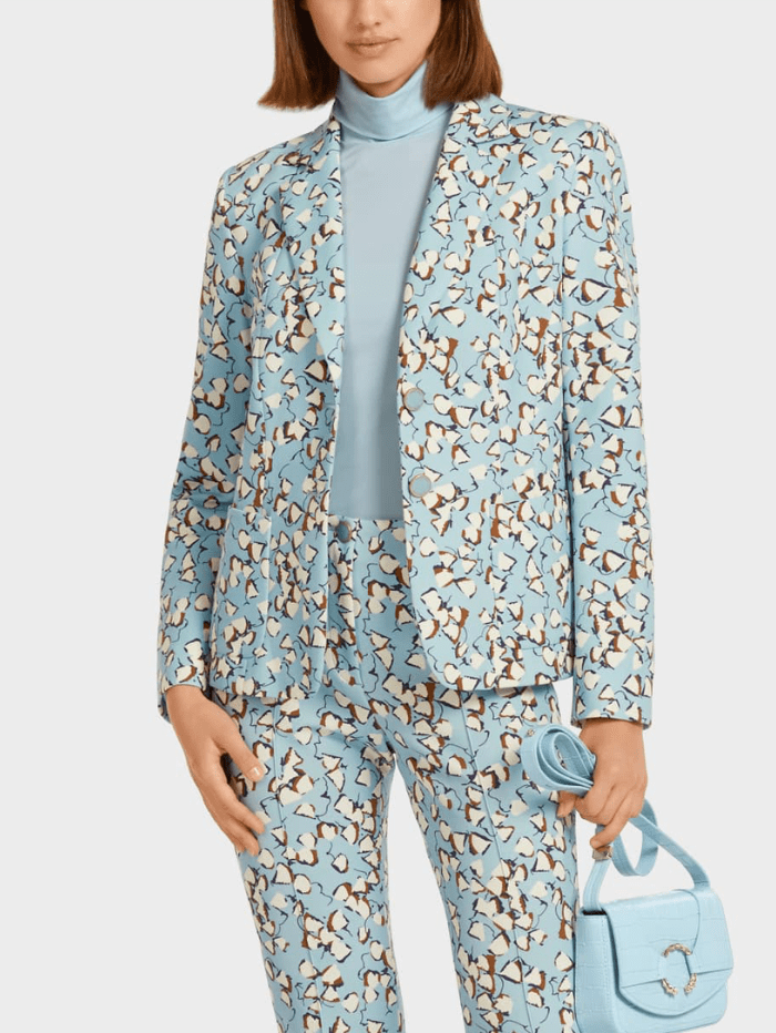 Marc Cain Collections Coats and Jackets Marc Cain Collections Printed Blue Blazer UC 34.01 J04 COL 314 izzi-of-baslow
