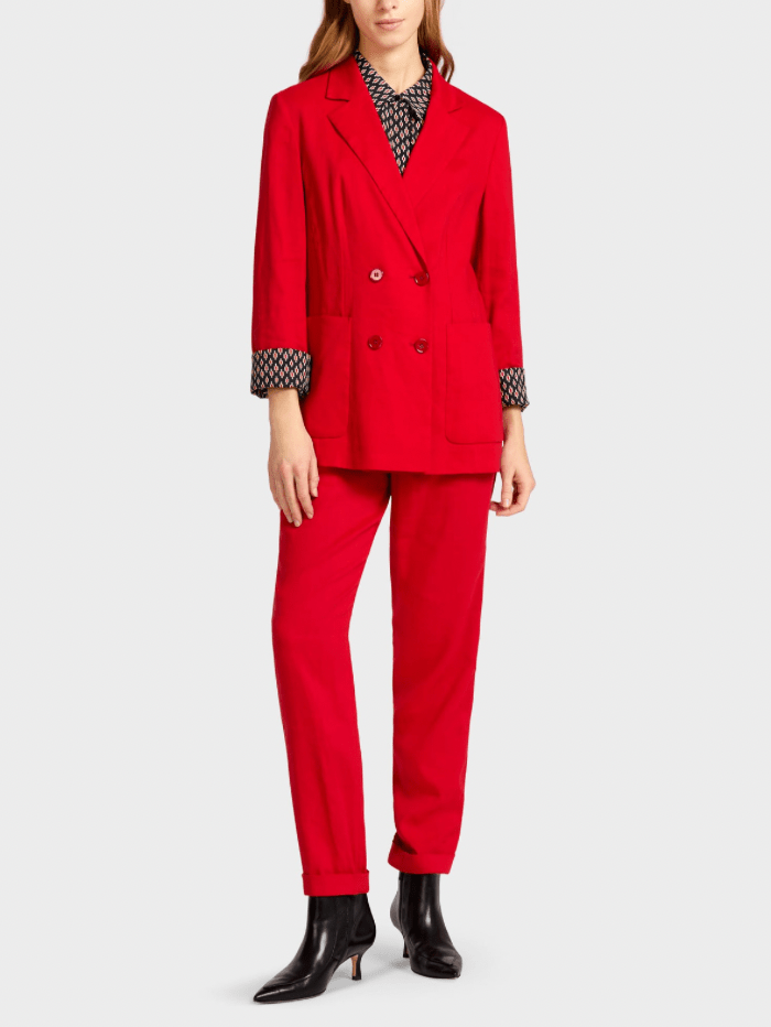 Marc Cain Collections Coats and Jackets Marc Cain Collections Red Linen Blend Jacket UC 34.18 W47 COL 273 izzi-of-baslow