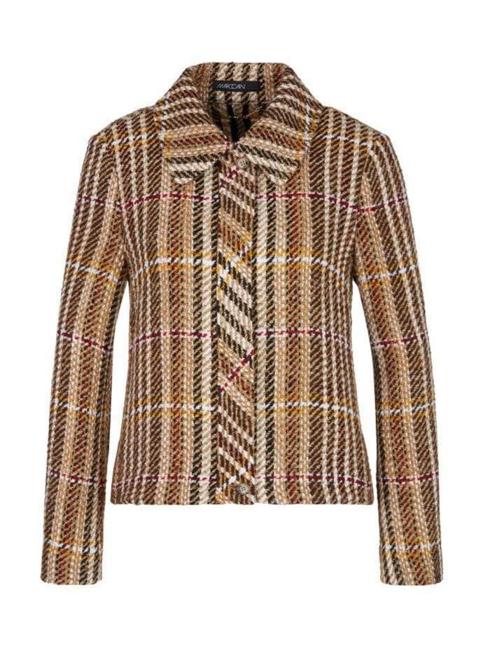 Marc Cain Collections Coats and Jackets Marc Cain Collections Sienna Checked Pure Wool Blend Jacket RC 31.72 W23 COL 633 izzi-of-baslow
