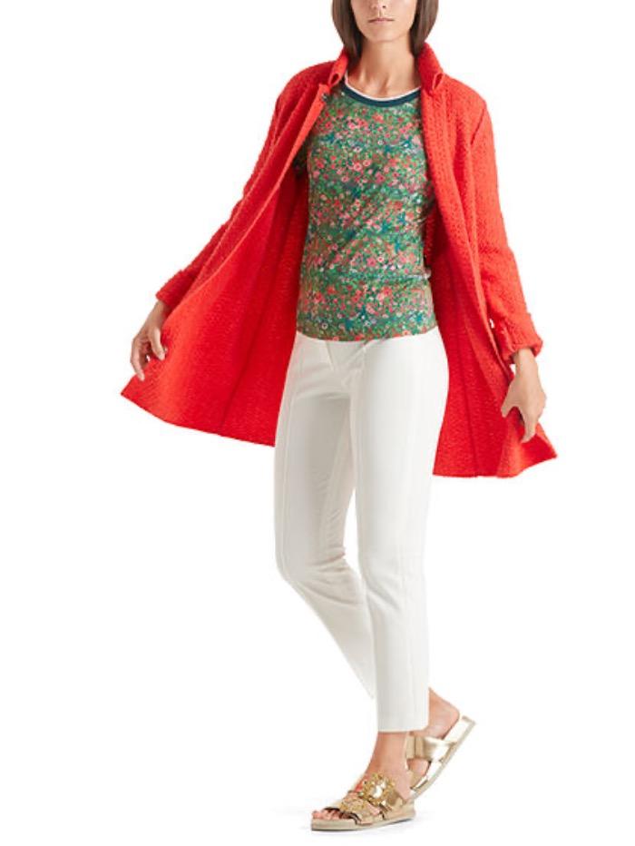 Marc Cain Collections Coats and Jackets Marc Cain Collections Vibrant Orange Knitted Coat QC 31.06 M06 224 Y izzi-of-baslow