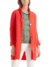Marc Cain Collections Coats and Jackets Marc Cain Collections Vibrant Orange Knitted Coat QC 31.06 M06 224 Y izzi-of-baslow