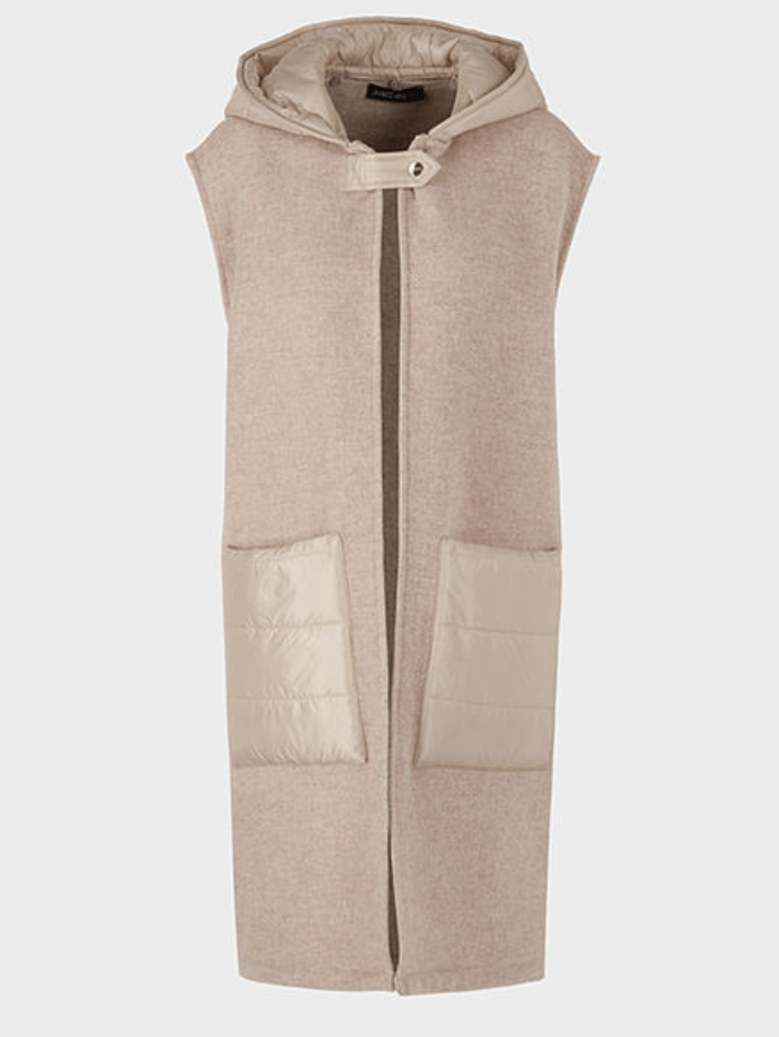 Marc Cain Collections Coats and Jackets Marc Cain Collections Wool Blend Warm Stone Long Waistcoat TC 37.04 W60 COL 646 izzi-of-baslow