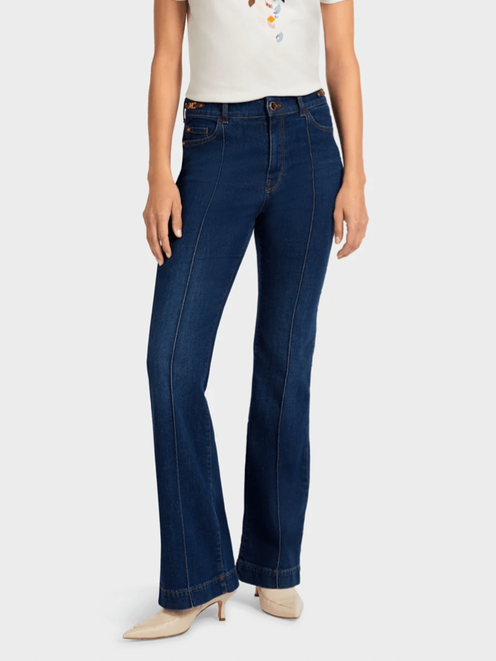 Marc Cain Collections Denim Marc Cain Collections Dark Denim Flared Jeans UC 82.02 D64 COL 357 izzi-of-baslow