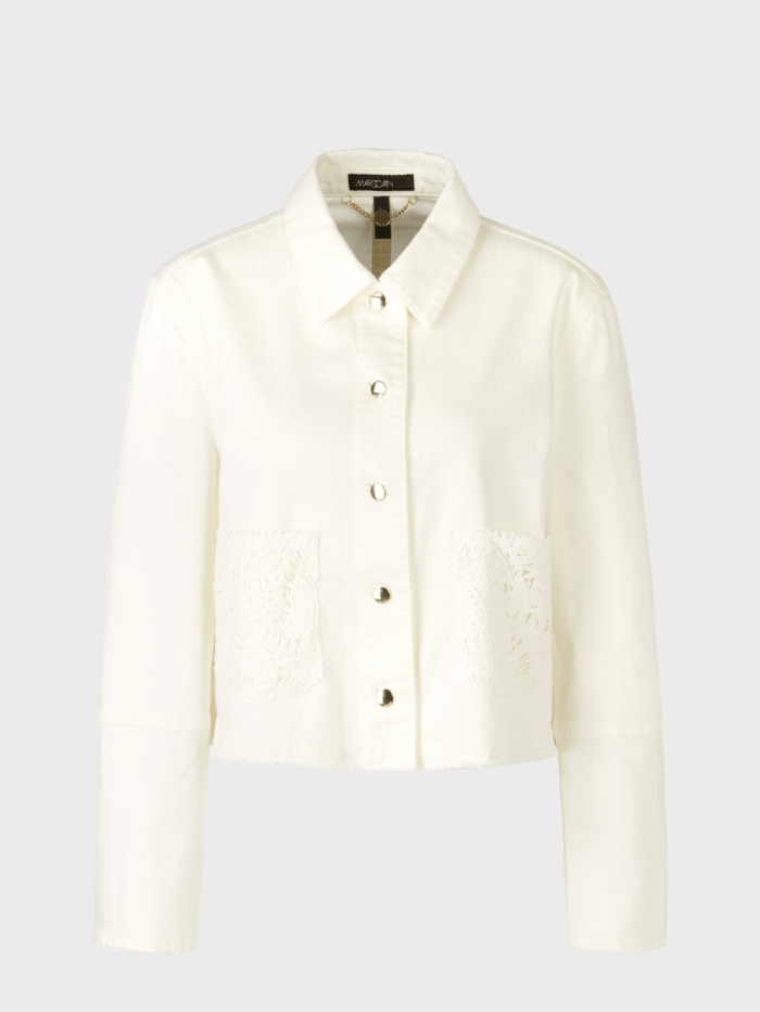 Marc Cain Collections Denim Marc Cain Collections Off White Denim Jacket UC 31.14 D69 COL 110 izzi-of-baslow