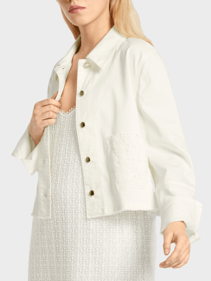 Marc Cain Collections Denim Marc Cain Collections Off White Denim Jacket UC 31.14 D69 COL 110 izzi-of-baslow