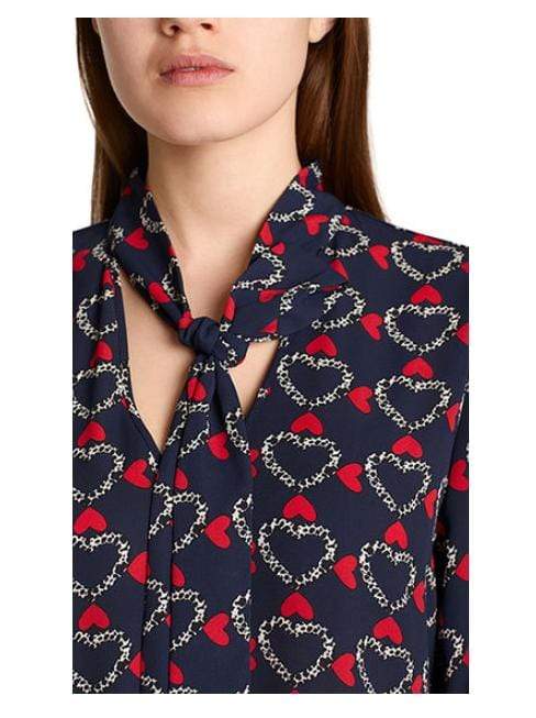 Marc Cain Collections Dresses Marc Cain Additions Heart Print Dress Space Blue MA 21.09 W09 izzi-of-baslow