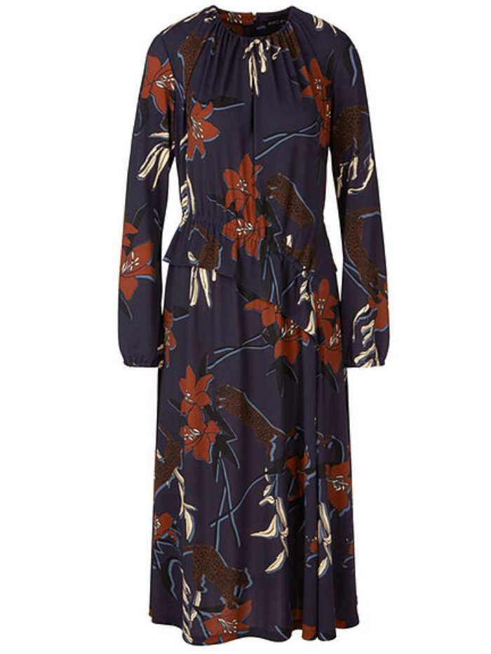 Marc Cain Collections Dresses Marc Cain Collections Floral &amp; Leopard Midi Dress RC 21.27 J72 COL 797 izzi-of-baslow
