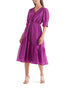 Marc Cain Collections Dresses Marc Cain Collections Purple Cotton and Silk Midi Dress QC 21.64 W52 734 izzi-of-baslow