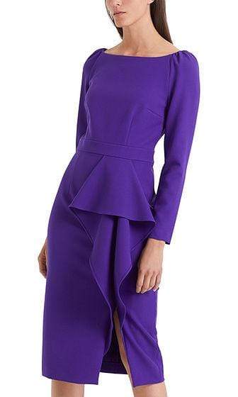 Marc Cain Collections Dresses Marc Cain Collections Purple Elegant Dress with Flounce Iris 741 PC 21.41 W71 741 izzi-of-baslow