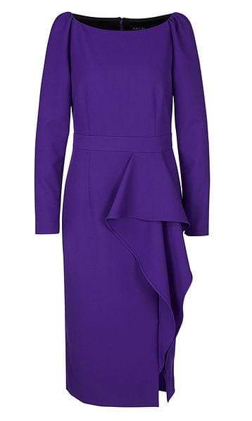 Marc Cain Collections Dresses Marc Cain Collections Purple Elegant Dress with Flounce Iris 741 PC 21.41 W71 741 izzi-of-baslow
