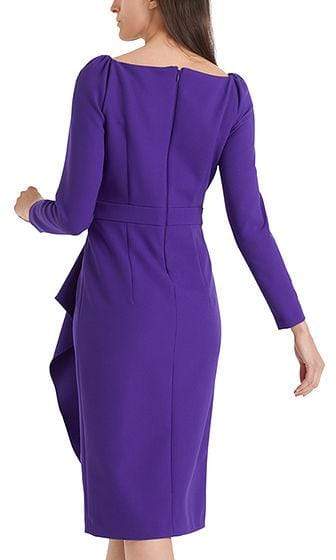 Marc Cain Collections Dresses Marc Cain Collections Purple Elegant Dress with Flounce Iris 741 PC 21.41 W71 741 izzi-of-baslow